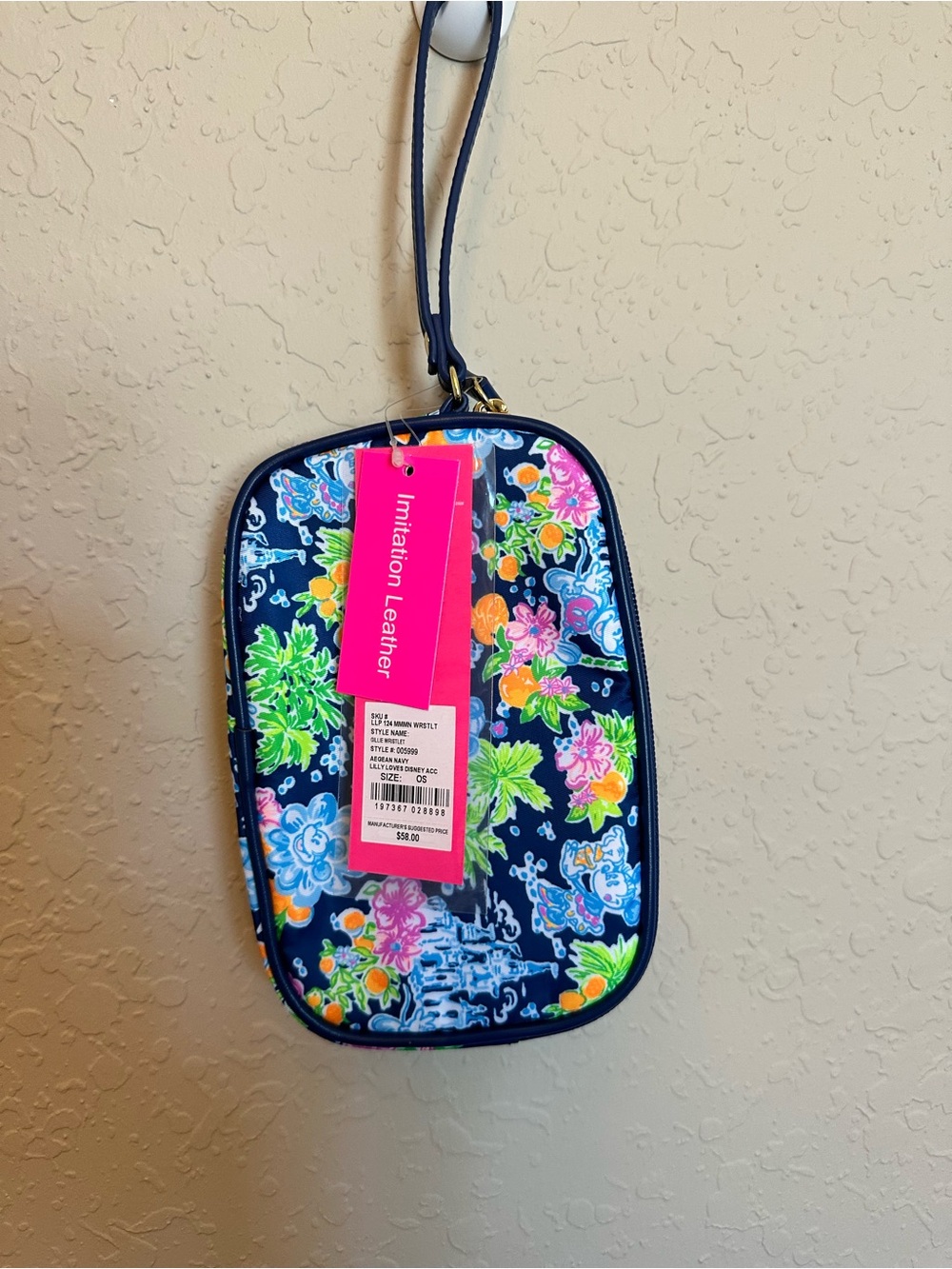 Disney Lilly Pulitzer Floral Navy Cell Phone Wristlet
